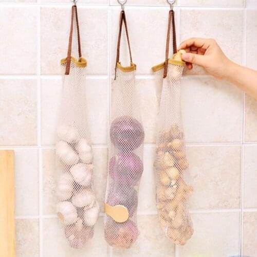Personality storage bag onion frame vegetables potatoes hanging net fruit ginger container garlic empty breathable mesh bag