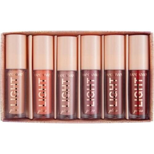 Cosmetics 1 Set Fashionable 6 Colors Nourishing Plumping Lip Gloss Kit Non-sticky Lip Glaze Eye-catching for Gathering
