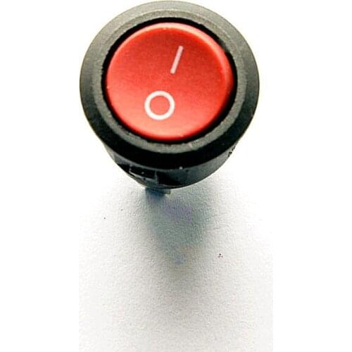 Round rocker switch 10A/125V 6A/250V Red 2p 2 files