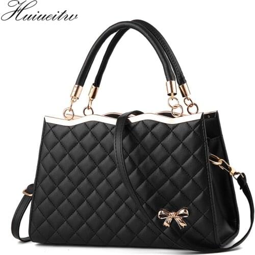 Hot Sale Fashion Women Leather Handbag Inclined Female Bow-knot Shoulder Bags Handbags Lady Shopping Tote Soft Messenger Bag Sac