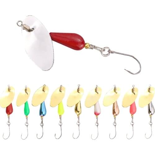 1PCS Metal Rotating Spinner Fishing Lure Winter Fish Baits Spoon Sequins Metal Hard Bait Jigging Fishing Baits Fishing Tackle