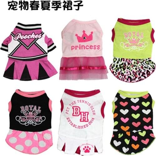 Sweet Pet Dog Couple Wear Summer Cool Puppy Clothes for Small Dogs Poodle Pug Dress Vest Shirt Dog Clothing T-shirt Skirt