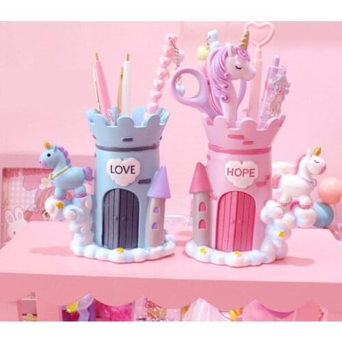 Cute Unicorn Pen Holder Home Girl Cute Pen Holder Student Children Creative Multifunctional Storage Box Desktop Decoration