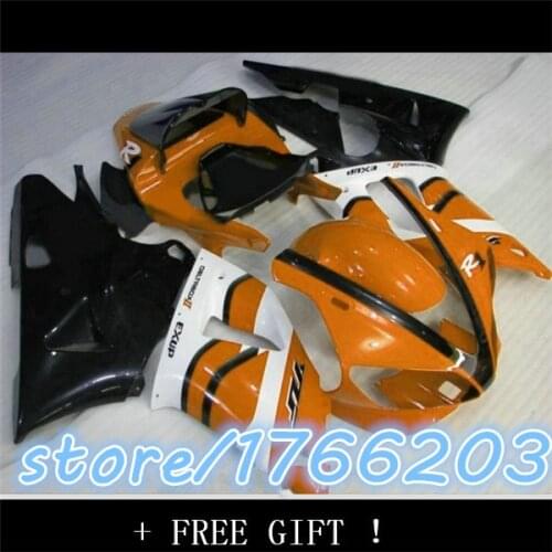 Custom motorcycle three free package YZF R1 YZF R1 2000-2001-00-01 YZF1000 YZFR1 orange white black barca first fairing sections