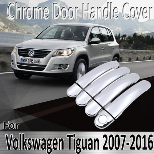 For Volkswagen VW Tiguan 2007~2015 2008 2009 2010 2011 2012 Stickers Decoration Chrome Door Handle Cover Refit Car Accessories