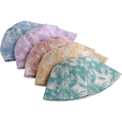 Panama Summer Autumn Harajuku Bucket Hat Colorful Starry Tie Dye Fisherman Hat Cotton Reversible Bucket Cap for Men Women Cap