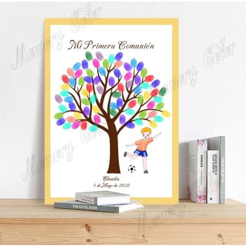 Custom Boys Girls First Holy Communion Guestbook Kids Play Football Guestbook For Birthday Baptism First Holy Communion Souvenir