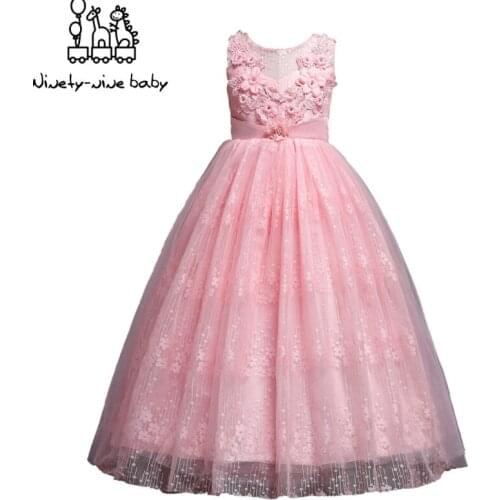 Princess Flower Girl Dress Bridesmaid Tutu Wedding Birthday Party Kids Dresses For Girls Children Costume Teenager Prom Designs