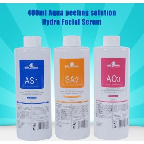 Professional hydrafacial machine use aqua peeling solution 400 ml per bottle aqua facial serum hydra facial serum