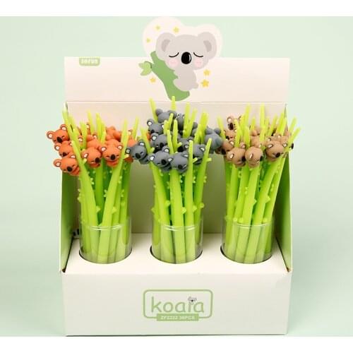 48 pcs/lot Creative Koala Bendable Gel Pen Cute 0.5 mm Signature Pen School Office writing Supplies Promotional Gift
