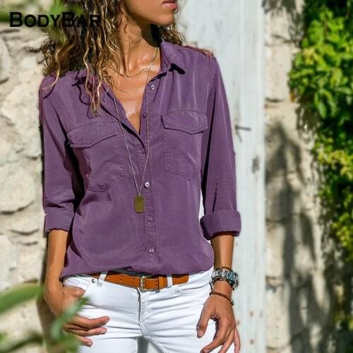 Chic Female Tee 2021 Spring Fashion Blouse Single Breasted Blouses Solid Vintage Lapel Collar Shirt Office Long Sleeve Lady Tops