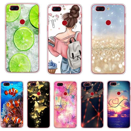 Silicone Case For Oneplus 5T Soft TPU Flower Animals Phone Case For One Plus 5 5T Coque Cover For Oneplus 5 T Full Bumper Funda