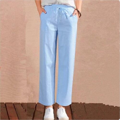 Women Pants 2020 New Soft Wide Leg Pants Elastid Loose Casual Pants Fashion Solid High Waist Ankle-Length Pants Plus M-7XL/6XL