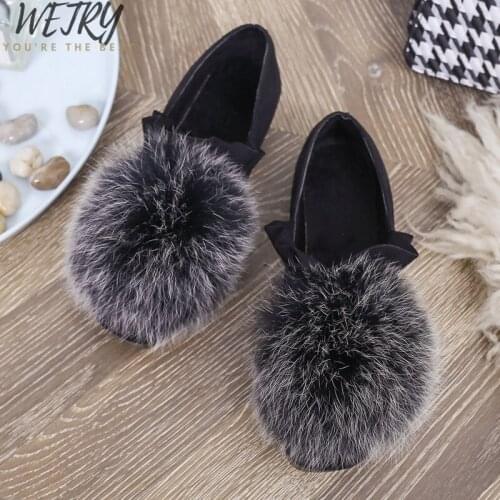 Womens Loafers 2019 Winter Shoes Fashion Faux Fur Casual Slip On Warm Winter Shoe Women Shoes Flat Leather Woman Shoe