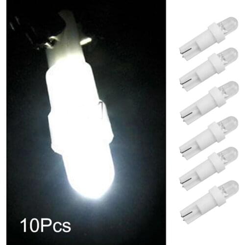 10Pcs/Set Car Indicator Lights 12V T5 LED Car Auto Dashboard Instrument Wedge Panel Light Bulb Lamp