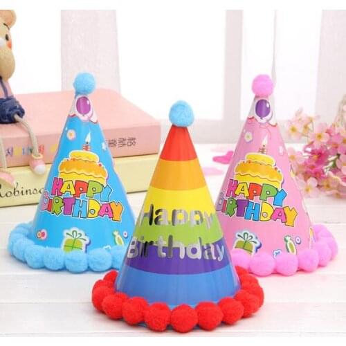 10PCS/LOT Cute Party Hats Party Celebration Birthday Hat Festive Party Photograph Prop Birthday Party Decorations Kids LK 001