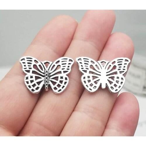 20pcs/lot--26x18mm, Butterfly cham,Antique silver plated Butterfly charms ,DIY supplies, Jewelry accessories