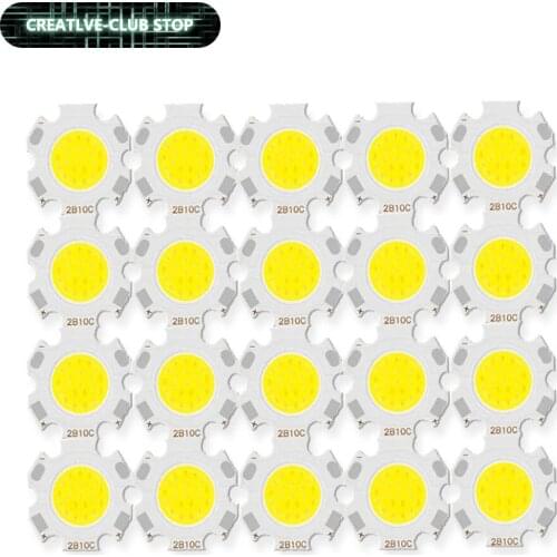 20pcs a lot High Power LED COB Light Bulb 20MM 3W 5W 7W 10W LED Source Chip Light Lamp SpotLight Downlight Lamps