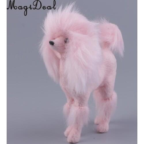 4 Inch Adorable Pink Poodle Figure Puppy Dog Ornament Decoration for Home Office