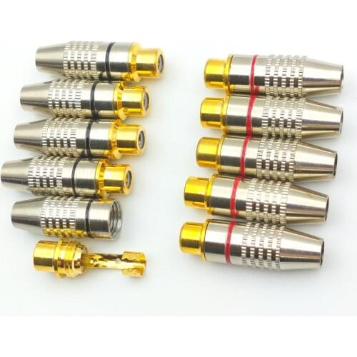 50pcs RCA Phono In Line Sockets - Female Connector