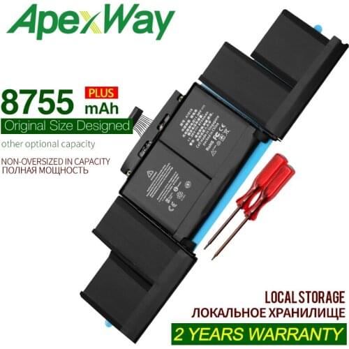ApexWay 8875mAh 11.36V A1618 A1398 Battery For Apple MacBook Pro Retina 15'' 15.4" Inch 2015 Year 020-00079 MJLQ2LL/A MJLT2LL/A