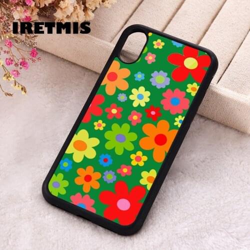 Iretmis 5 5S SE 2020 Phone Cover Case for iPhone 6 6S 7 8 Plus X Xs XR 11 12 Mini Pro Max Rubber Silicone flower Bloom