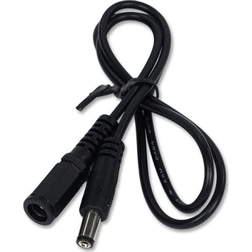 Black DC Cable 5.5x2.1mm Male To Female Power Supply Cable DC Adapter Extension Cord for Camera LED Lamp Hot