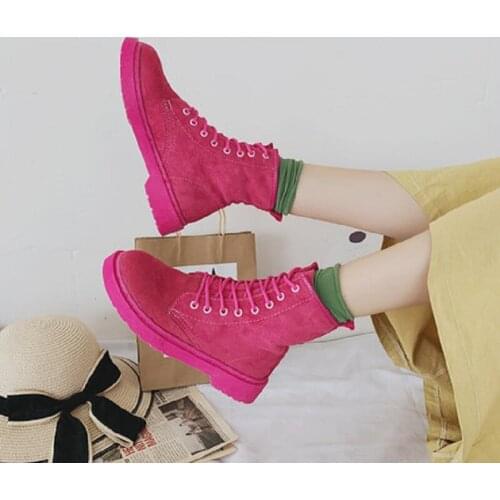 Spring And Autumn Comfortable Flat Solid Color Cross Strap Retro British Style Ladies Motorcycle Short Boots Martin Boots