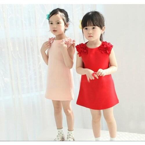 Children Dresses Kids Girl Sleeveless Flower Cotton and floral Dress Baby Girl Spring Summer dresses for girls Vestidos Baby