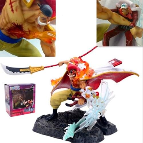 New One Piece Edward Newgate VS Sakazuki figure Model Toy PVC Furious white beard action figure Collection Toys Gift 22cm