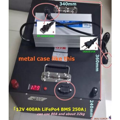 GTK 12.8v 12V 400AH Lifepo4 battery With LCD BMS 4S for golf cart EV Solar Storage backup power boat Tricycle light