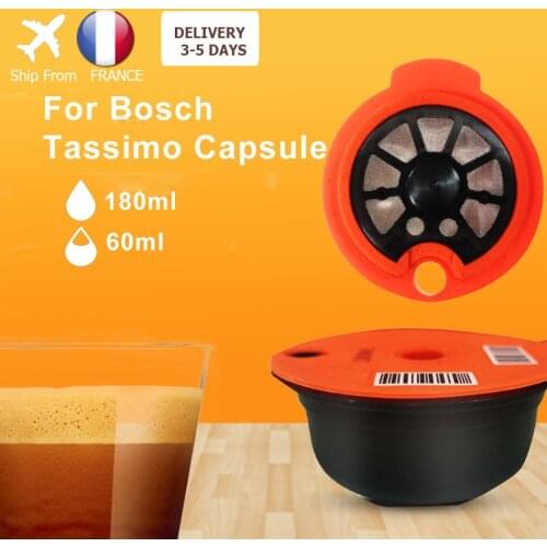 ICafilas180/60ml Refillable Espresso Coffee Maker Capsules for BOSCH-s Machine Tassimoo Reusable Filter Coffee Pod Eco-Friendly