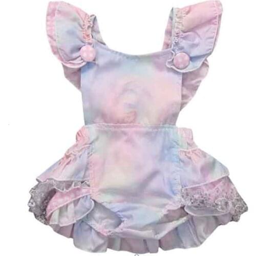 Toddler Infant Girl Ruffle Floral Print Romper Sleeveless Bowknot Clothes for Newborn Baby Cute Colorful Buckle One-Piece Romper
