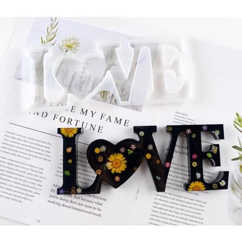 DIY English word combination silicone mold Home Family Love Epoxy Resin Casting Mould Ornament Making Molds