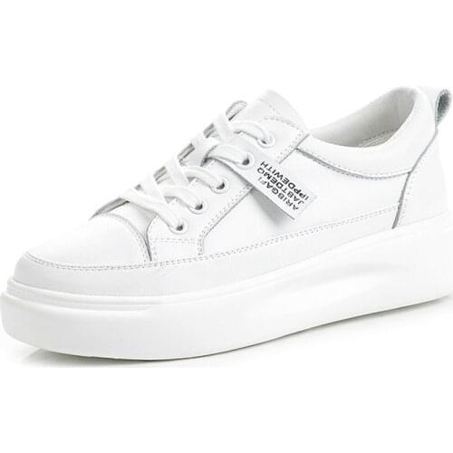Genuine Leather Platform Sneakers Womens Sports Shoes Woman Flats Casual White Shoes Women Sneakers 2021 Basket Tennis Female