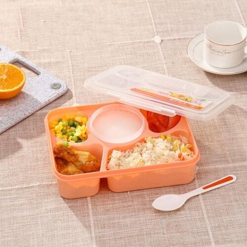 Lunch boxs tableware food container bento Video show with soup bowl children dinnerware school Portable Food Storage Container