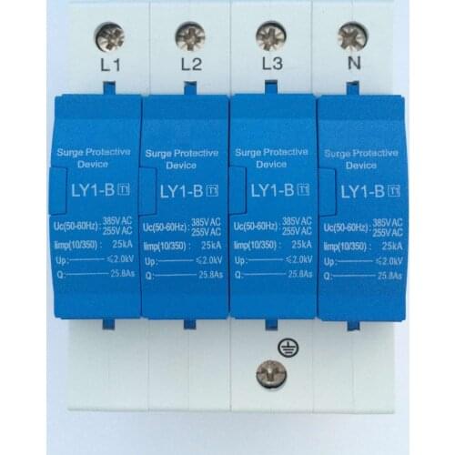 Lip25KA T1 Lightning Arrester 10/350us I Test Surge Protector 4P