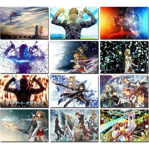 Sword Art Online Japanese Anime Poster Art Prints Silk Canvas Wallpaper Decorative Wall Picture For Living Room-003