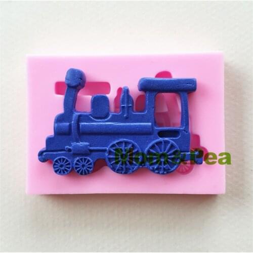 Mom&Pea 1047 Free Shipping Train Head Shaped Silicone Mold Cake Decoration Fondant Cake 3D Mold Food Grade