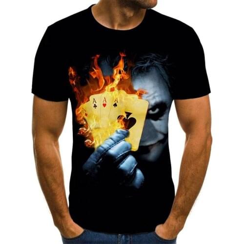 Hot Sale Clown T Shirt Men/women Joker Face 3D Printed Terror Fashion T-shirts size XXS-6XL