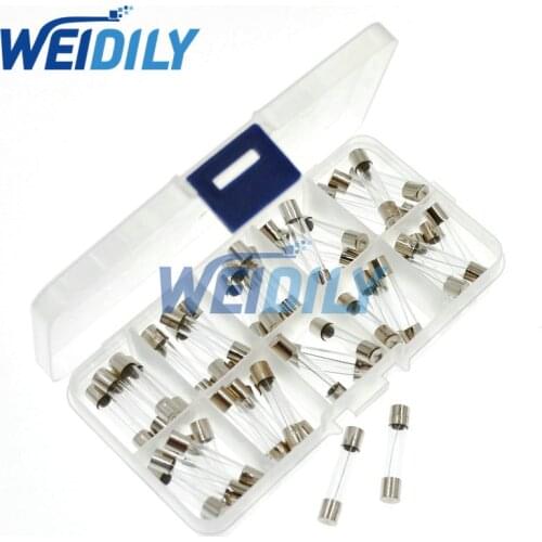 6*30mm Fast Quick Blow Glass Tube Assortment Kit, 6x30MM, 0.5A 1A 2A 3A 5A 6A 7A 8A 10A 15A/250V With Box 50PCS/LOT