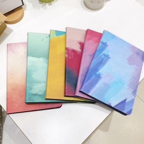 2021 New Watercolor Tablet Case for Apple Ipad Pro 10.5 11 Leather Case Air 3 Mini 123/4/5 Tablet Anti-drop 9.7 Inch Back Cover