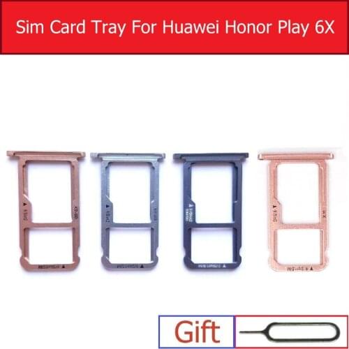 Genuine Micro SD & SIM Card Tray For Huawei Honor Play 6X BLN-AL10 L21 L22 L24 Sim & Memory Card Connector Holder Replacement