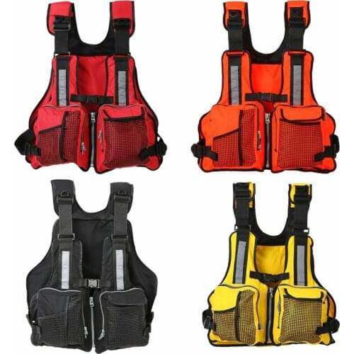 Adjustable Water Sports Life Jacket Buoyancy Aid Sailing Kayak Canoe Fishing Adult Life Vest Jacket Reflective Safety Wear
