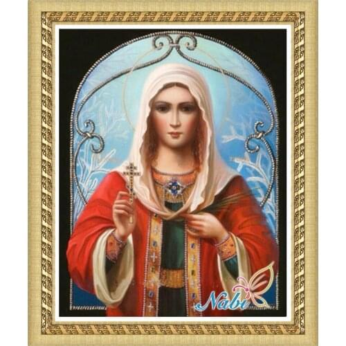 Religion photo 3d diy beadwork 2924R - Round Diamond embroidery cross stitch diamond mosaic painting