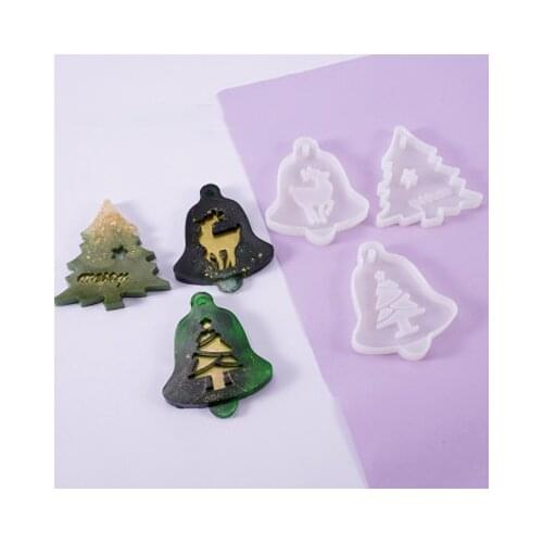 Christmas Tree Moose Epoxy Resin Mold Handmade DIY Tool Keychain Silicone Mold Jewelry Accessory Kids Toys