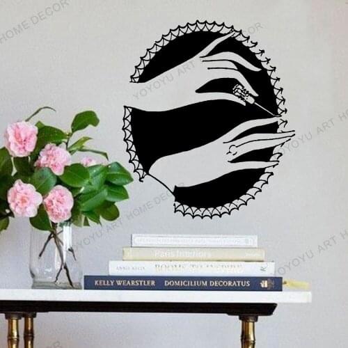 Spa & Masssge Wallpaper Decals Nail Salon Wall Decor Flower Massage Hand Interior Design Beauty Salon Studio Sign Mural JC223