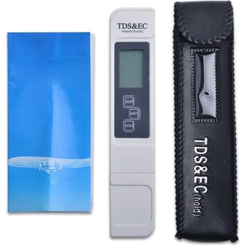 TDS/EC Tester Meter Professional TDS EC Meter Digital LCD Water Testing Pen Purity Filter Water Quality Monitor With Battery