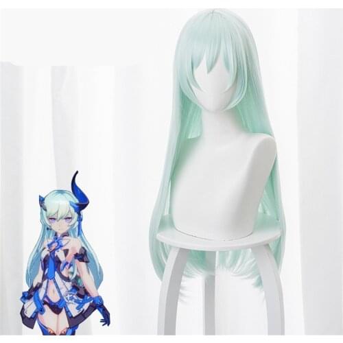 Game Honkai Impact 3 Cosplay Liliya Olenyeva Mint Green 80 cm Heat Resistant Synthetic Long Hair Halloween Wig + Wig Cap