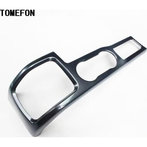 TOMEFON For Ford Focus 2009 2010 2011 LHD ABS Carbon Fiber Paint Inner Middle Water Cup Hold Cover Trim